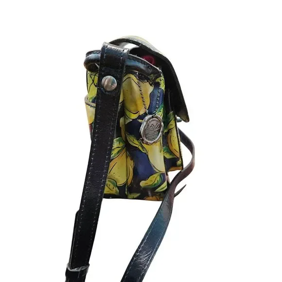 Patricia Nash Leandra Lemon Crossbody Bag Leather Limon - Picture 3 of 11